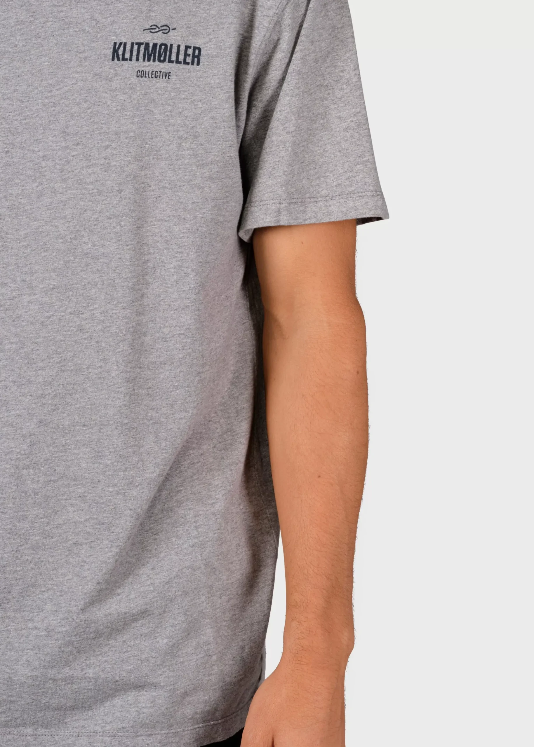 Klitmoller Collective T-shirts-Mens small logo tee - Grey melange Anthracite