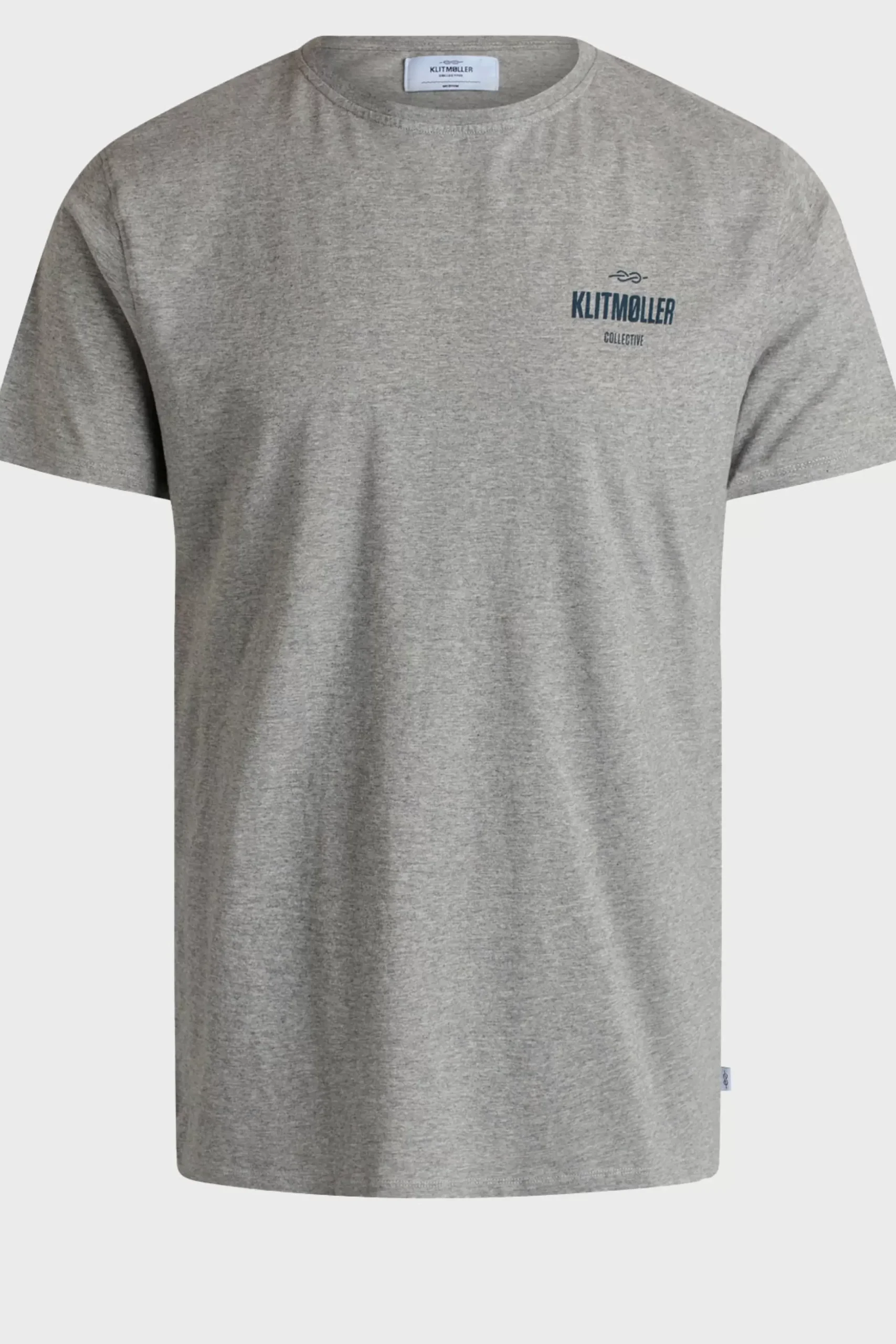 Klitmoller Collective T-shirts-Mens small logo tee - Grey melange Anthracite