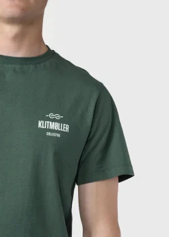 Klitmoller Collective T-shirts-Mens small logo tee - Moss Green Anthracite