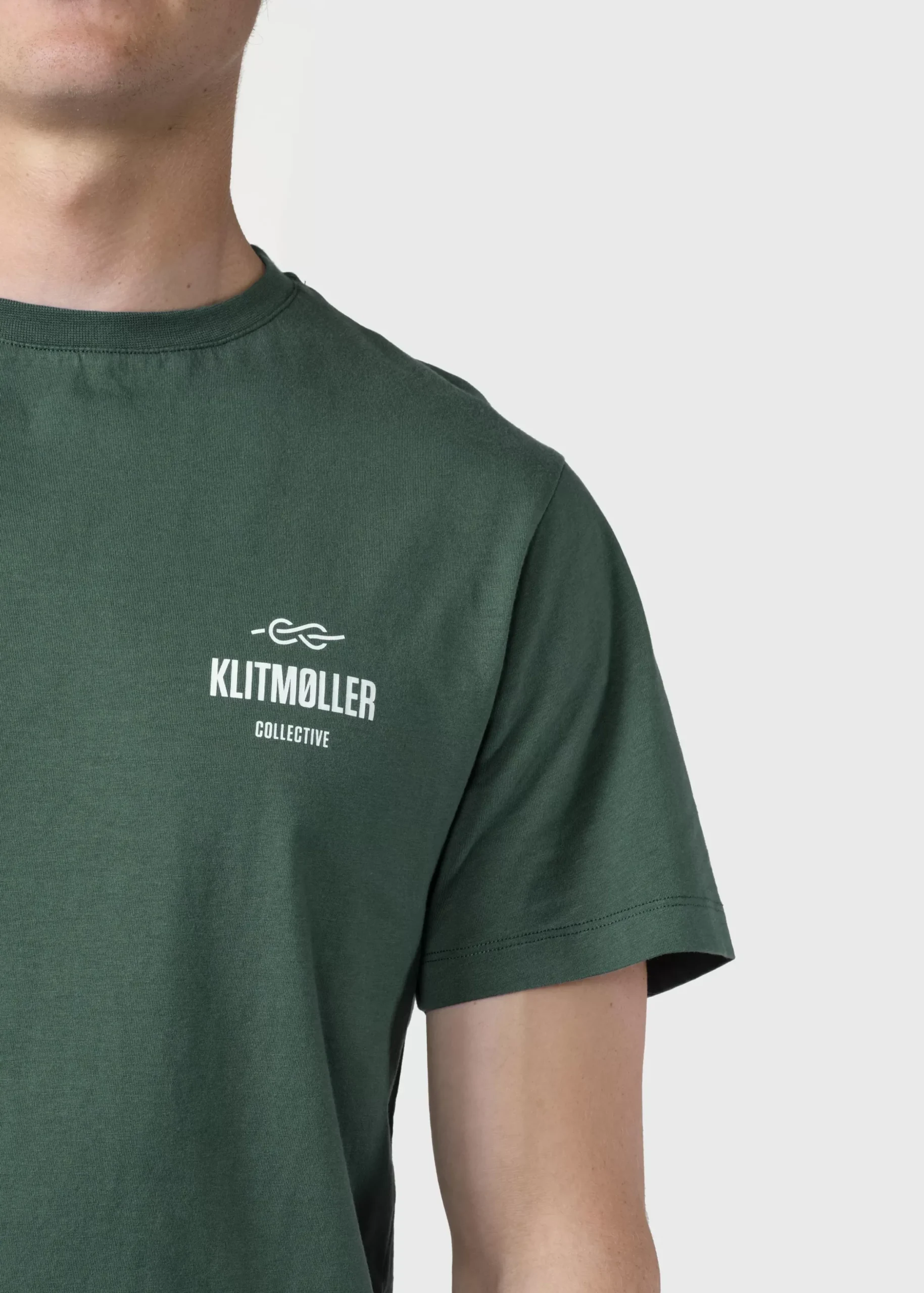 Klitmoller Collective T-shirts-Mens small logo tee - Moss Green Anthracite