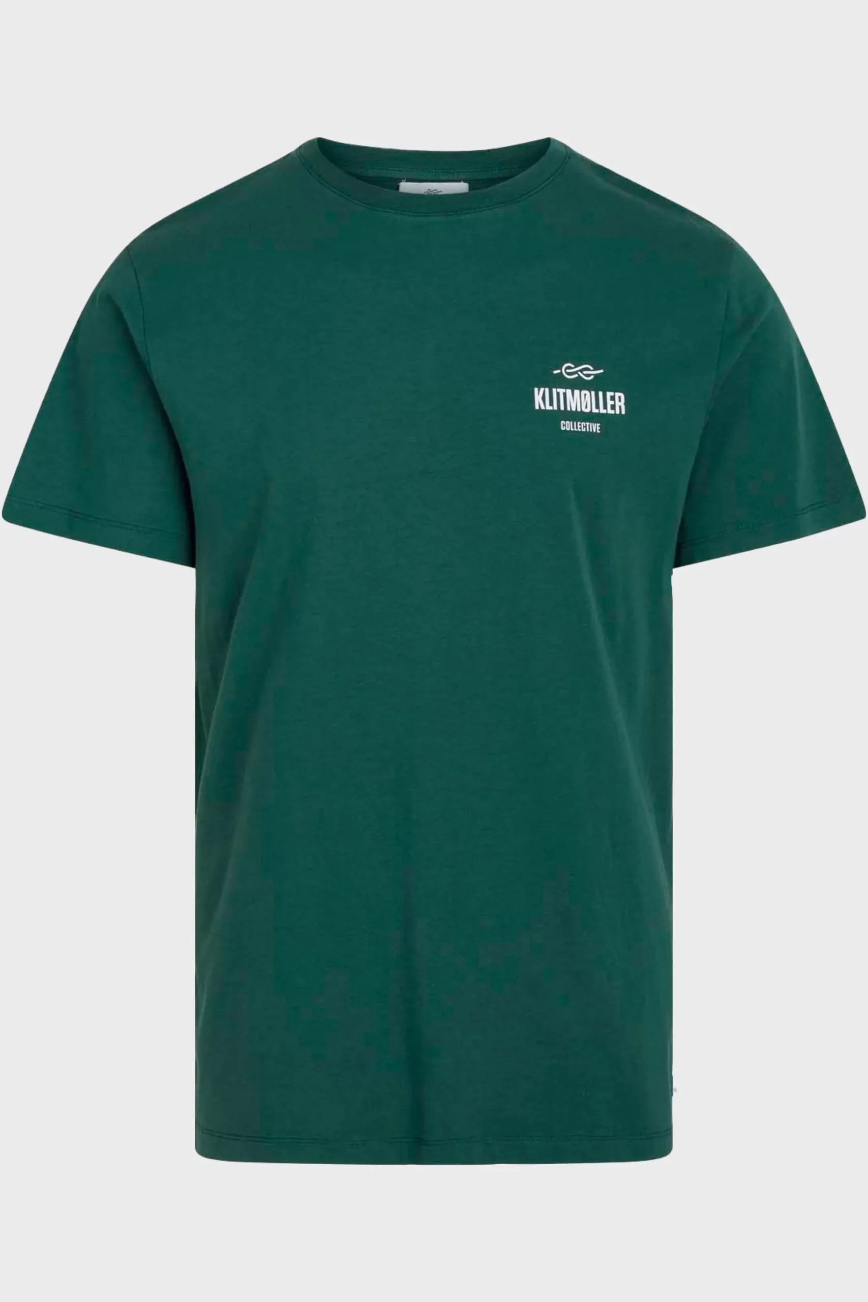 Klitmoller Collective T-shirts-Mens small logo tee - Moss Green Anthracite