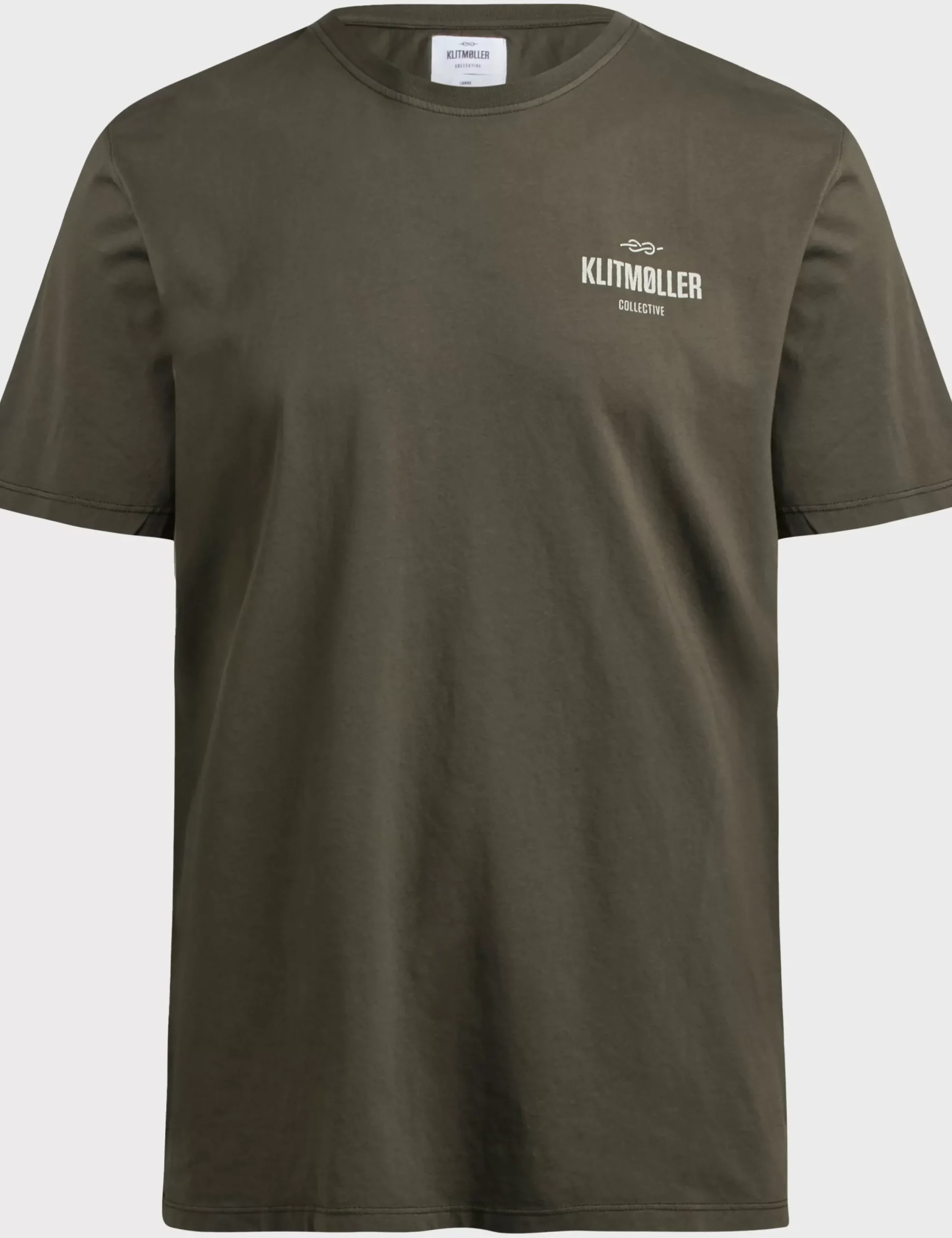 Klitmoller Collective T-shirts-Mens small logo tee - Olive Anthracite