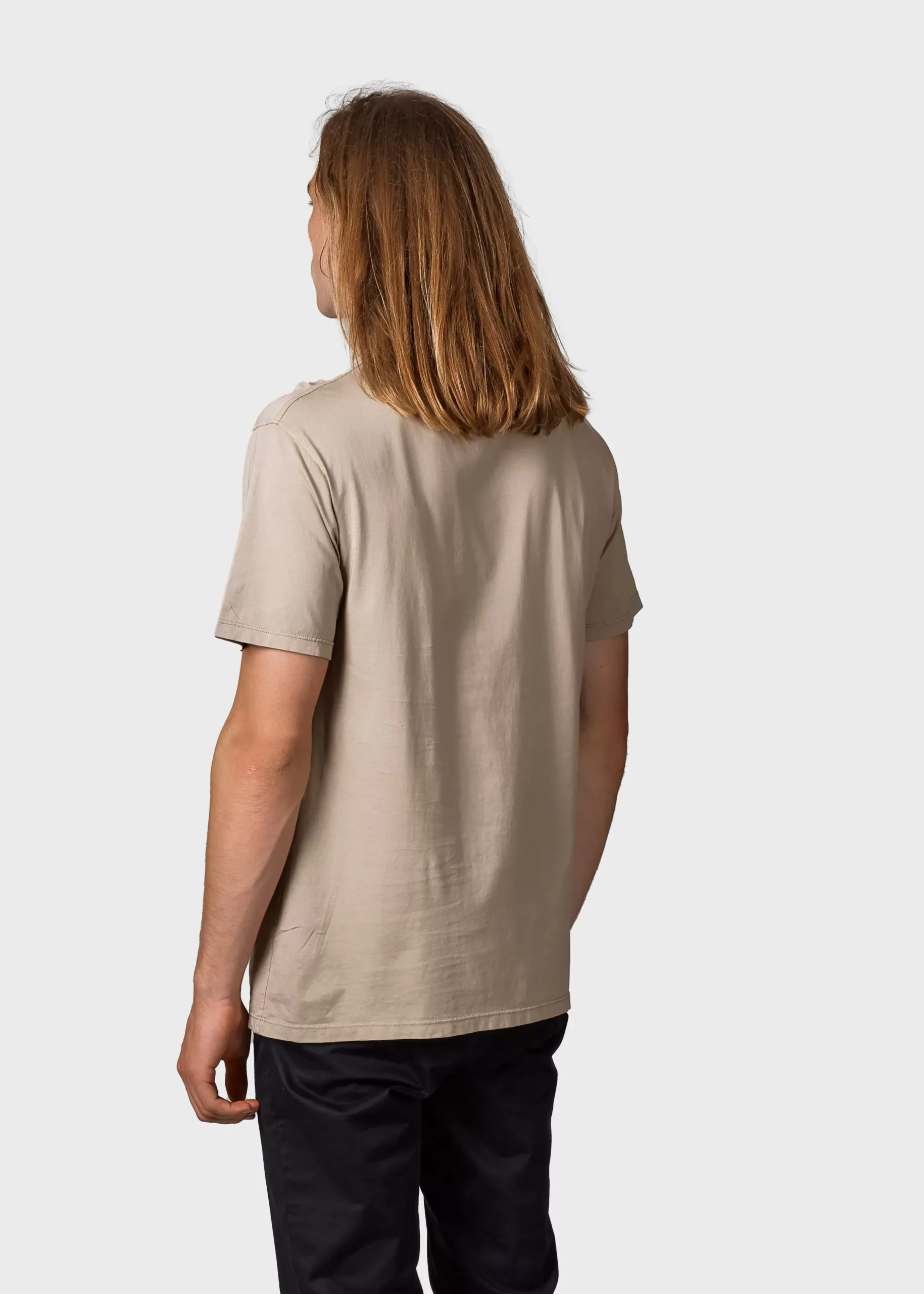 Klitmoller Collective T-shirts-Mens small logo tee - Sand Anthracite