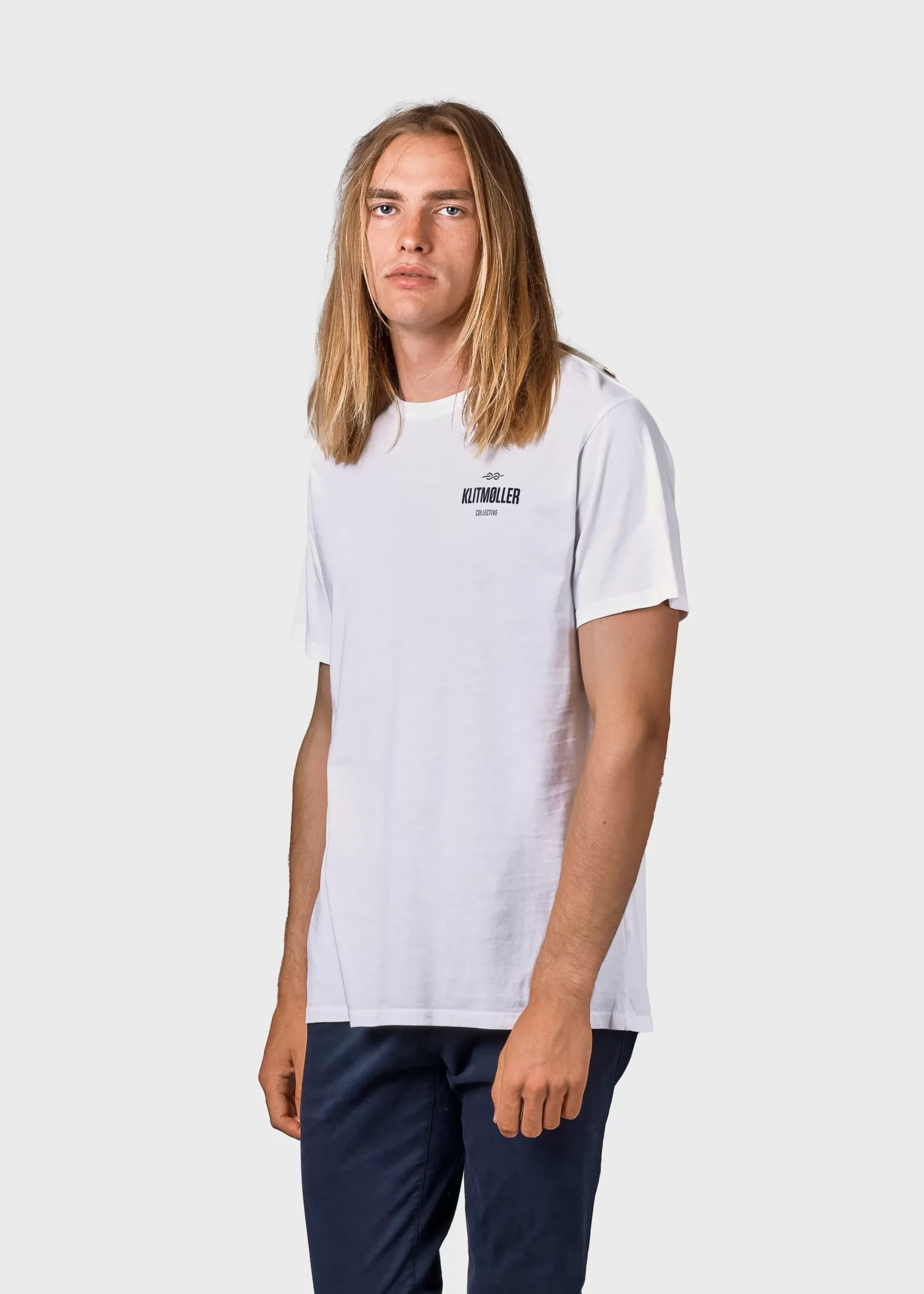 Klitmoller Collective T-shirts-Mens small logo tee - White Anthracite