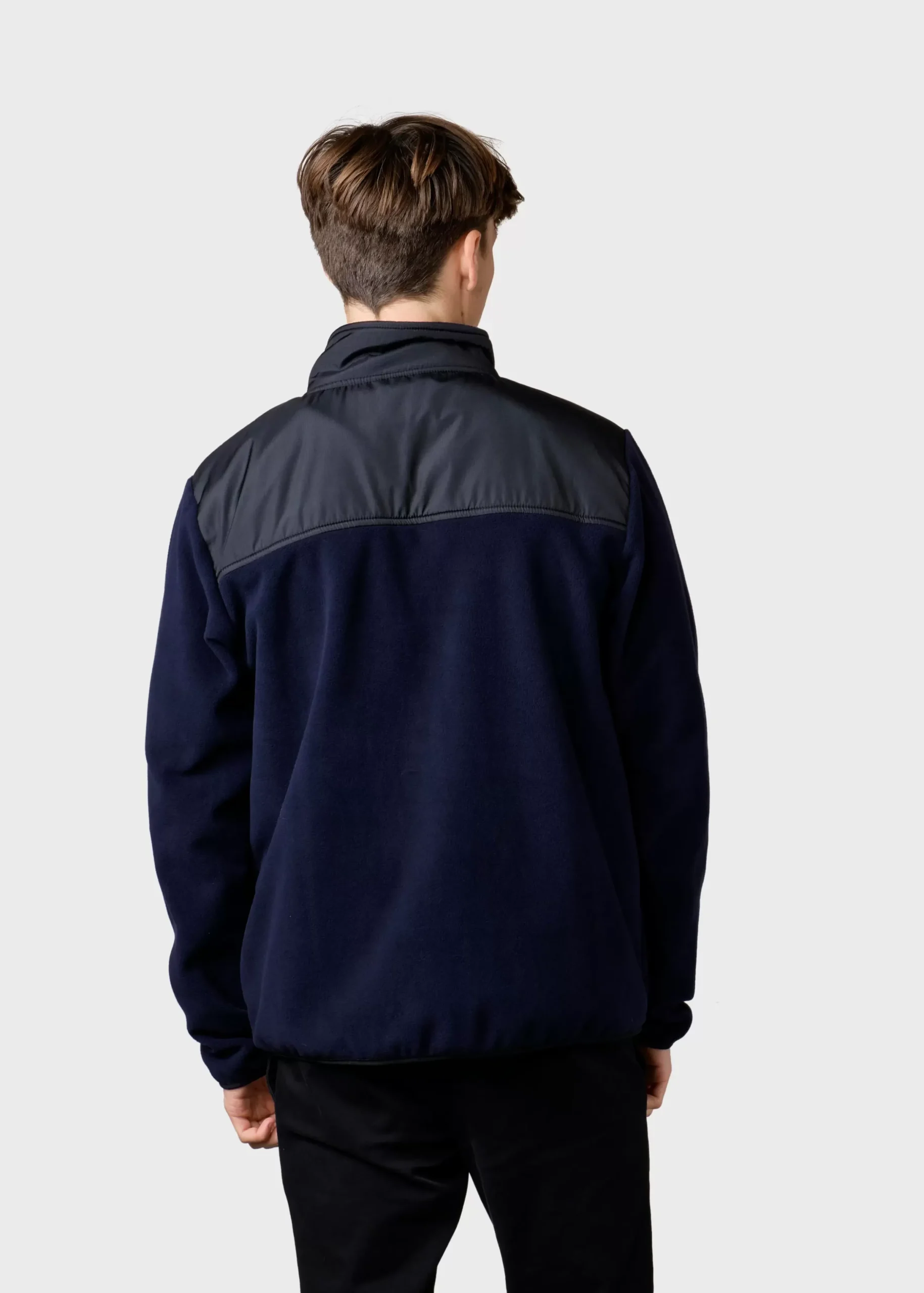 Klitmoller Collective Fleece-Midi fleece jacket - Black/navy Black/olive