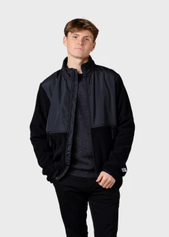 Klitmoller Collective Fleece-Midi fleece jacket - Black/black Black/olive
