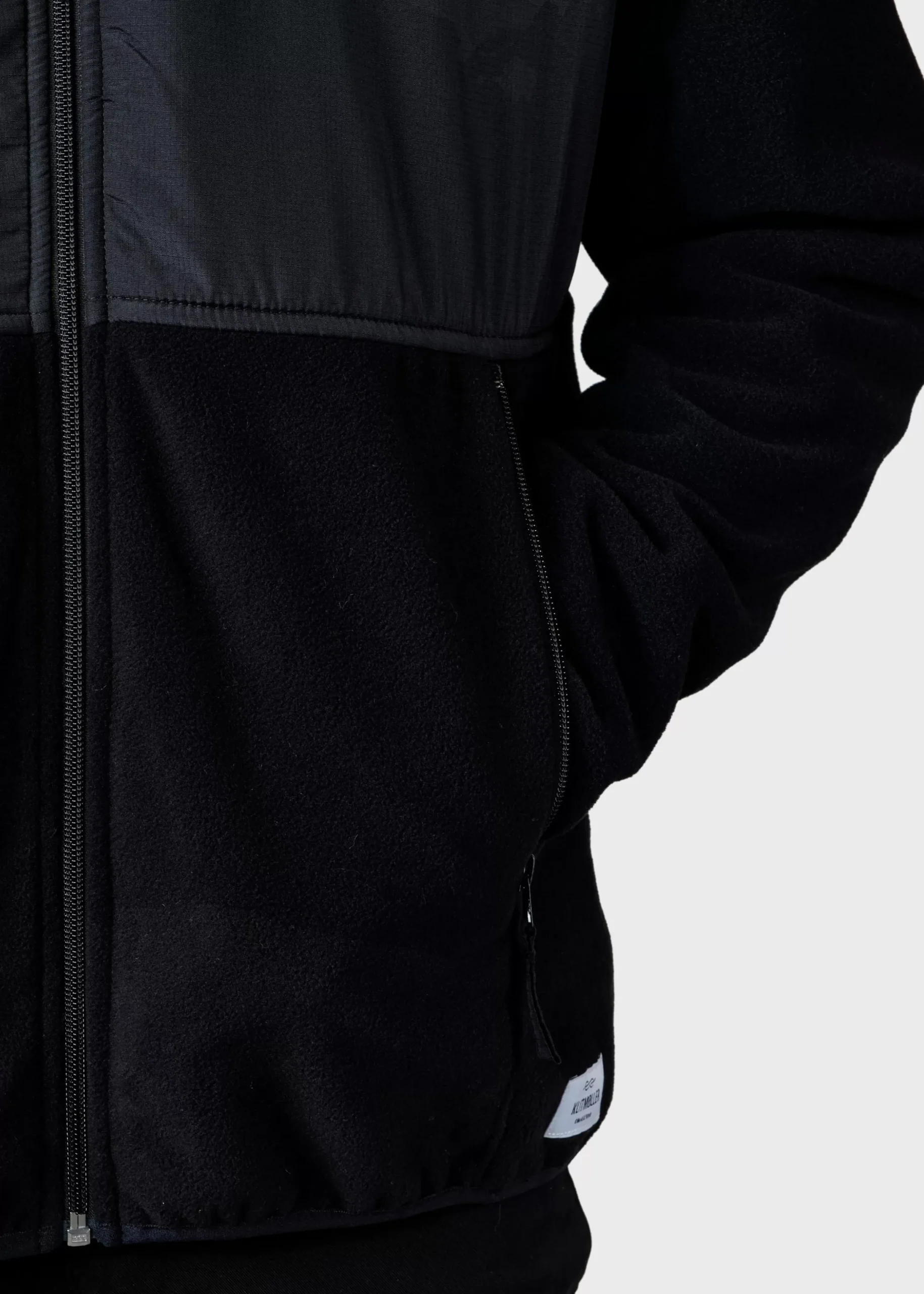 Klitmoller Collective Fleece-Midi fleece jacket - Black/black Black/olive
