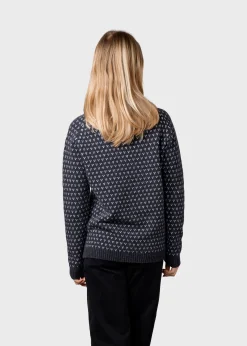 Klitmoller Collective Strick-Mika knit - Anthracite/cream Cream/lightblue