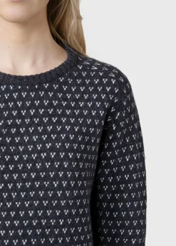 Klitmoller Collective Strick-Mika knit - Anthracite/cream Cream/lightblue