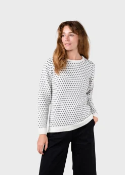 Klitmoller Collective Strick-Mika knit - Cream/navy Cream/lightblue