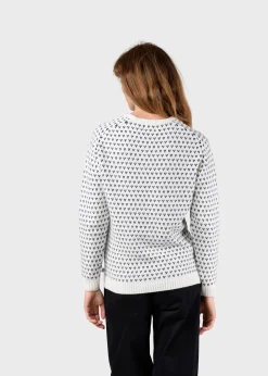 Klitmoller Collective Strick-Mika knit - Cream/navy Cream/lightblue
