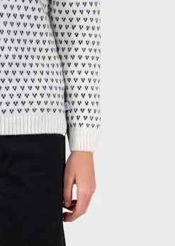 Klitmoller Collective Strick-Mika knit - Cream/navy Cream/lightblue