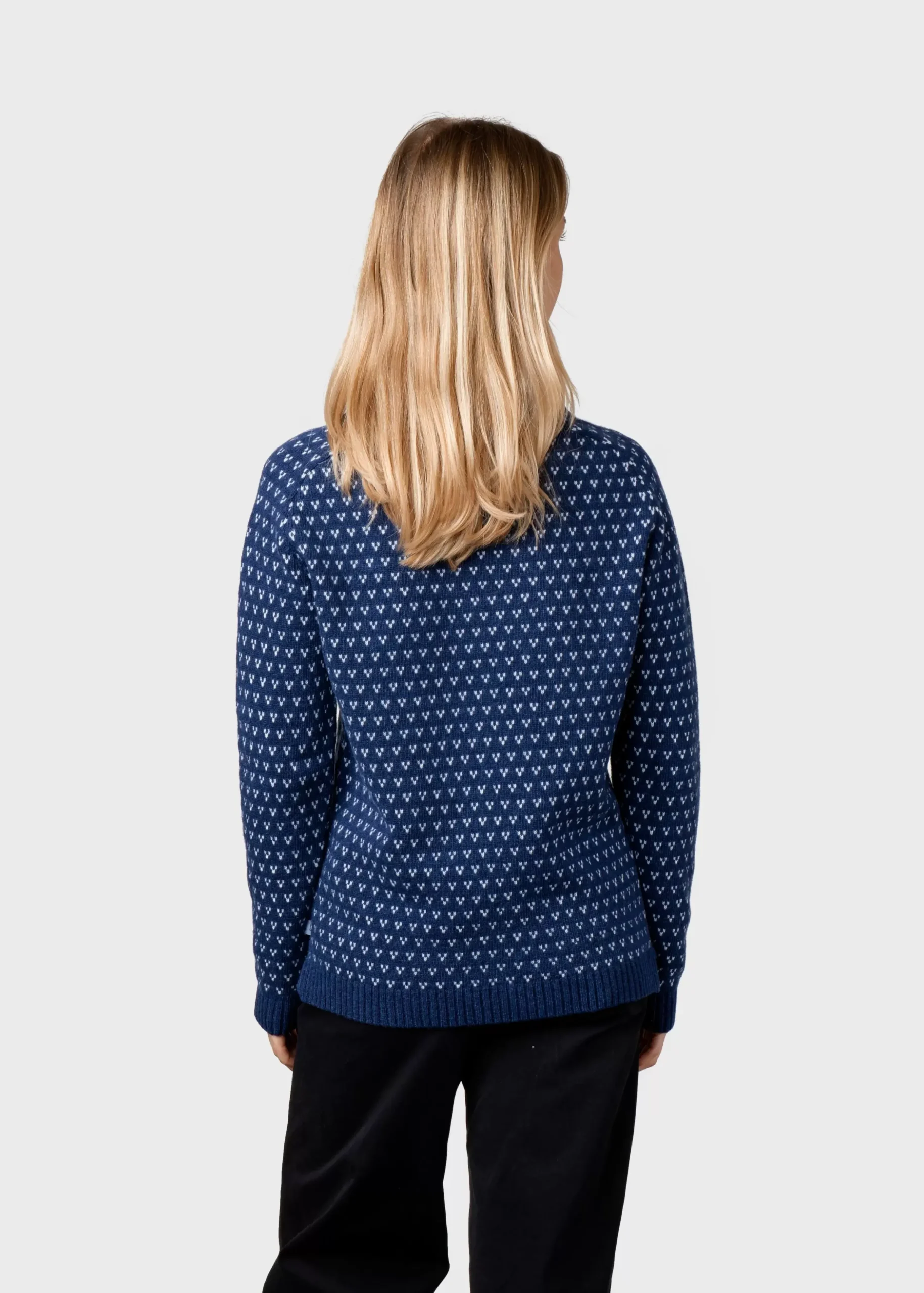 Klitmoller Collective Strick-Mika knit - Deep blue/cream Cream/lightblue