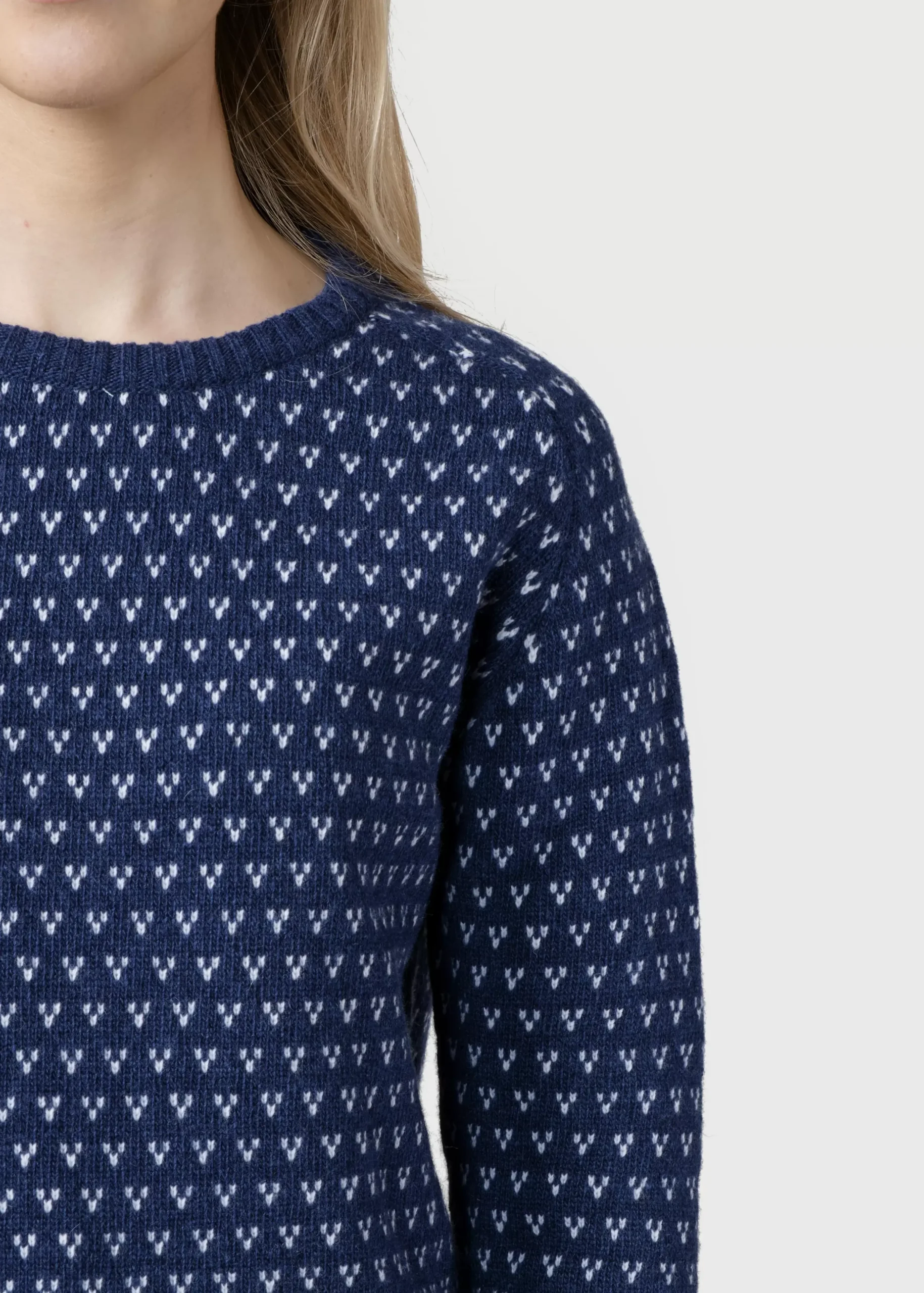 Klitmoller Collective Strick-Mika knit - Deep blue/cream Cream/lightblue
