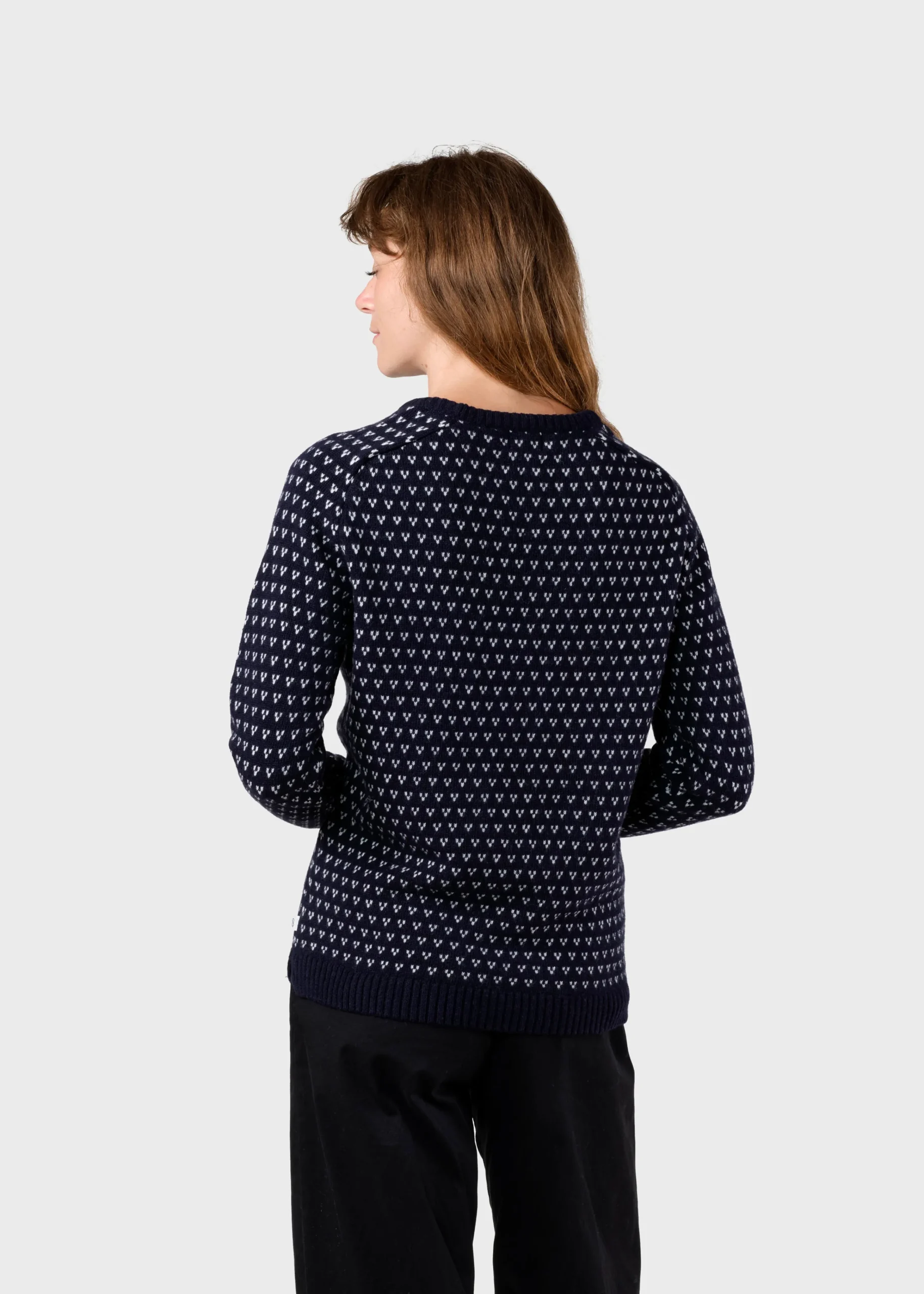 Klitmoller Collective Strick-Mika knit - Navy/cream Cream/lightblue