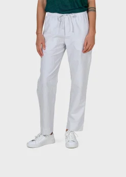 Klitmoller Collective Hosen-Nicoline striped pant - White/sand White/navy
