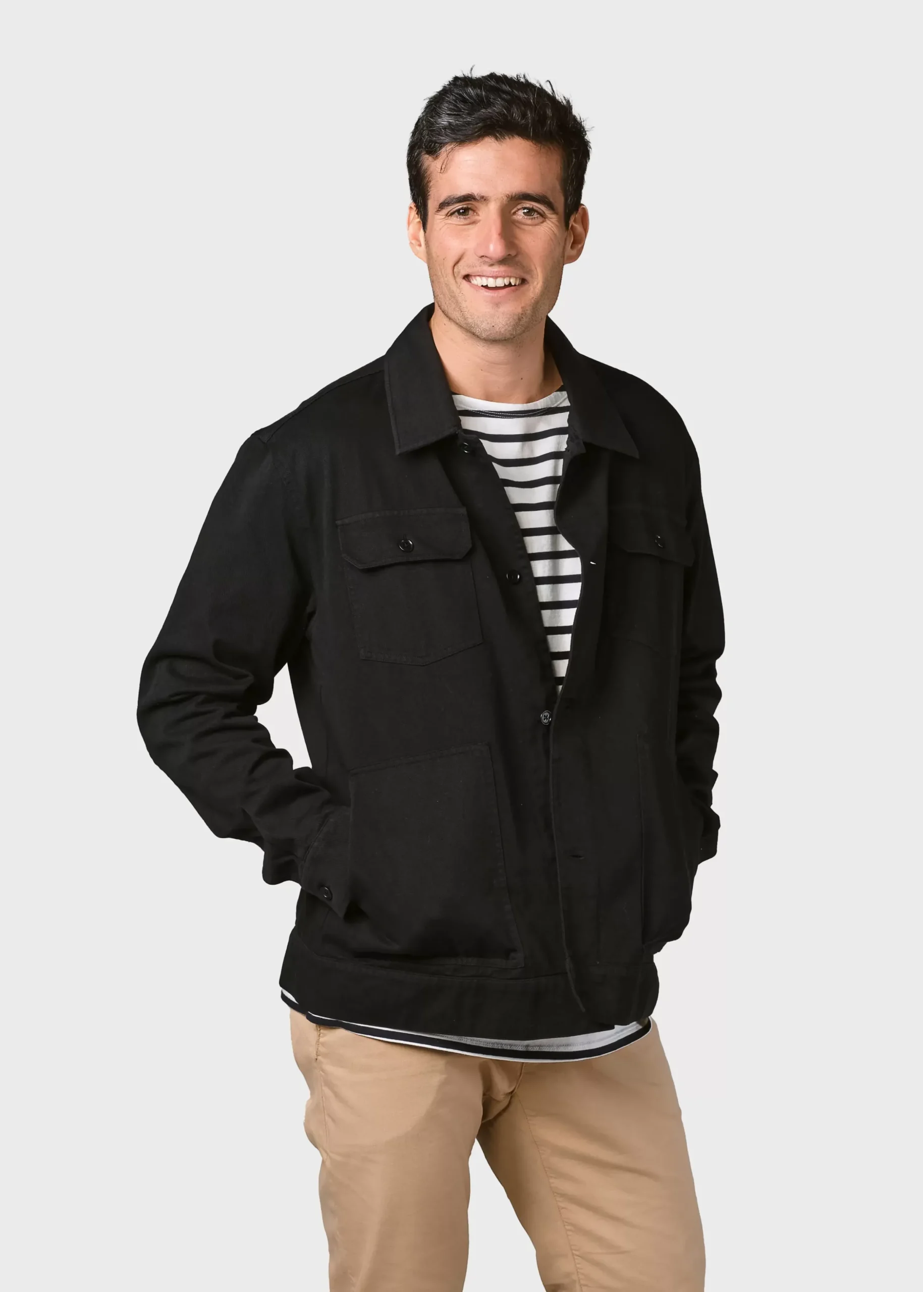 Klitmoller Collective Jacken-Niklas twill overshirt - Black Olive