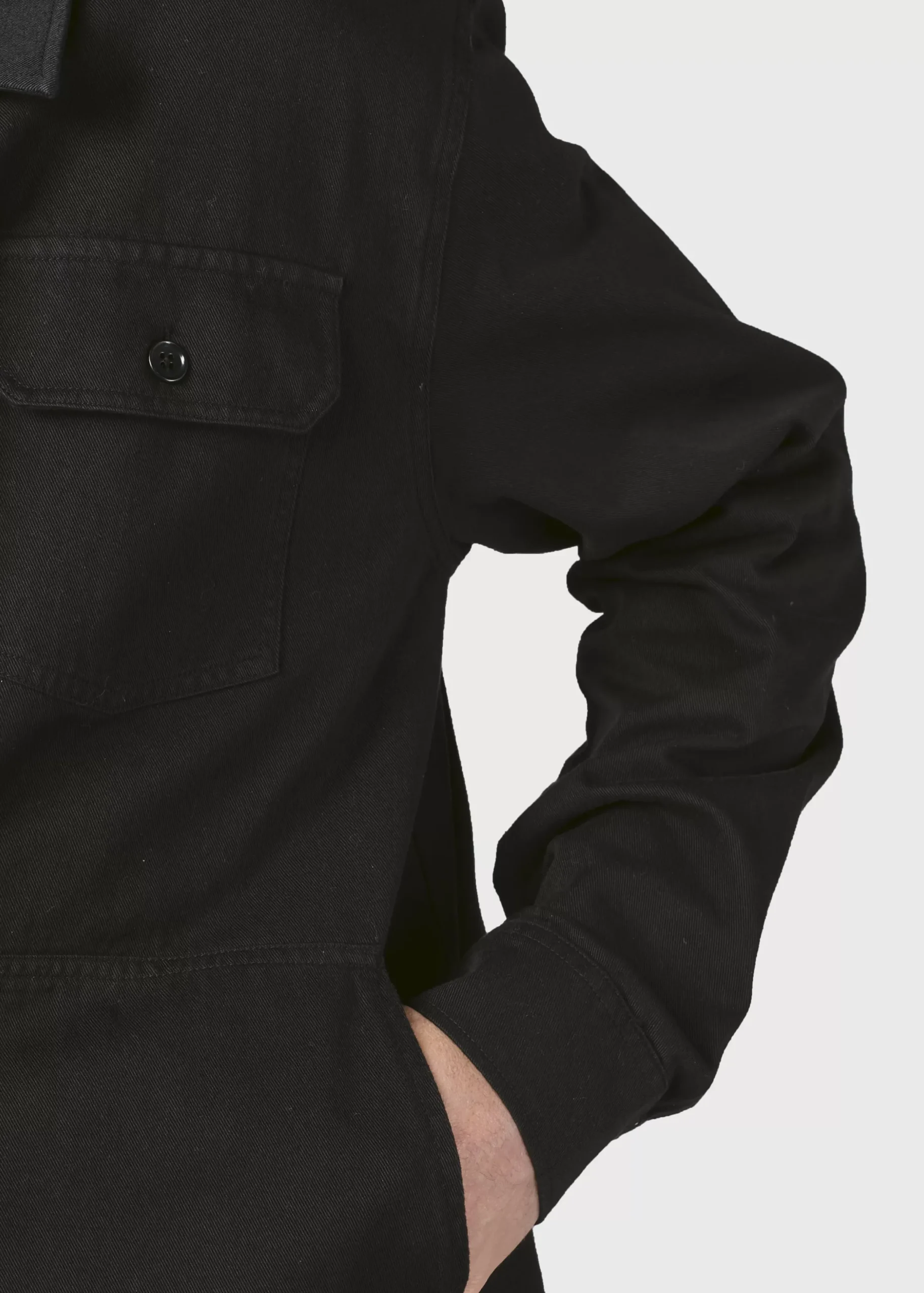 Klitmoller Collective Jacken-Niklas twill overshirt - Black Olive