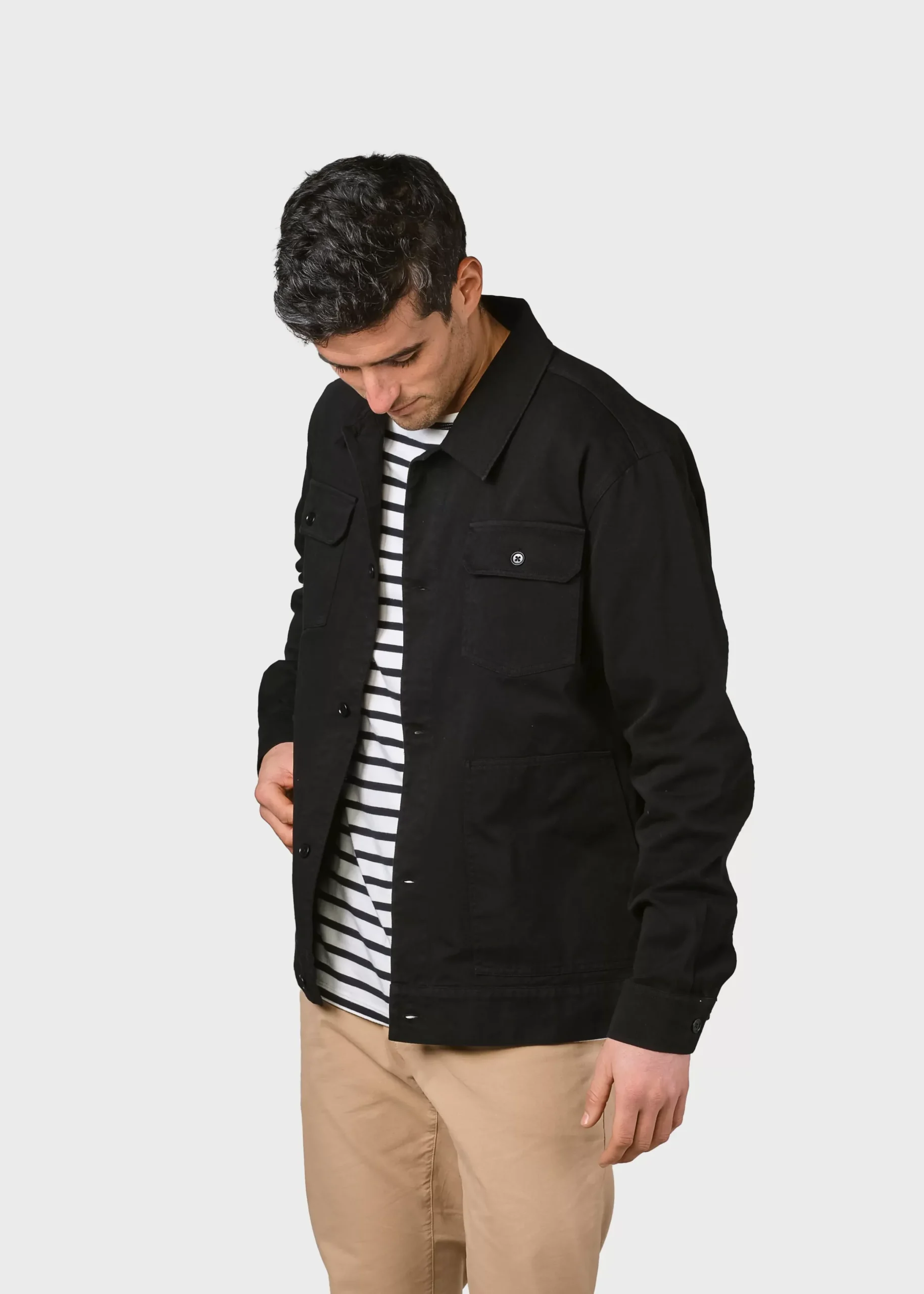 Klitmoller Collective Jacken-Niklas twill overshirt - Black Olive