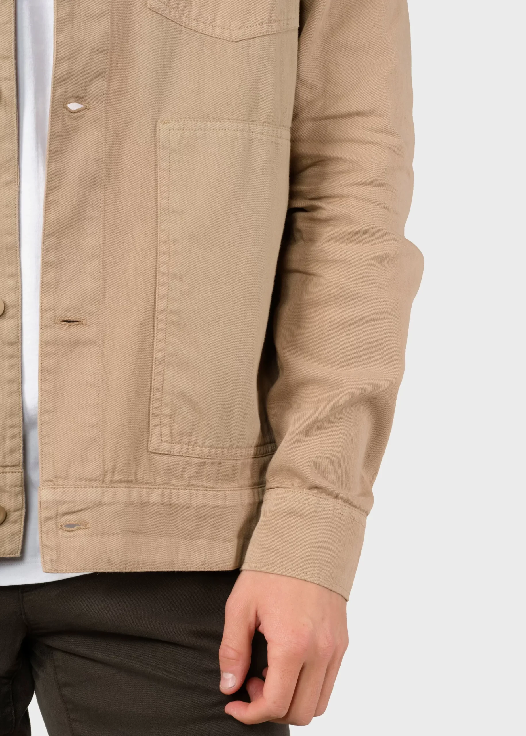 Klitmoller Collective Jacken-Niklas twill overshirt - Sand Olive