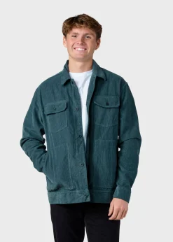 Klitmoller Collective Jacken-niklas-corduroy-overshirt - Moss Green Black