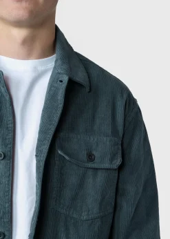 Klitmoller Collective Jacken-niklas-corduroy-overshirt - Moss Green Black