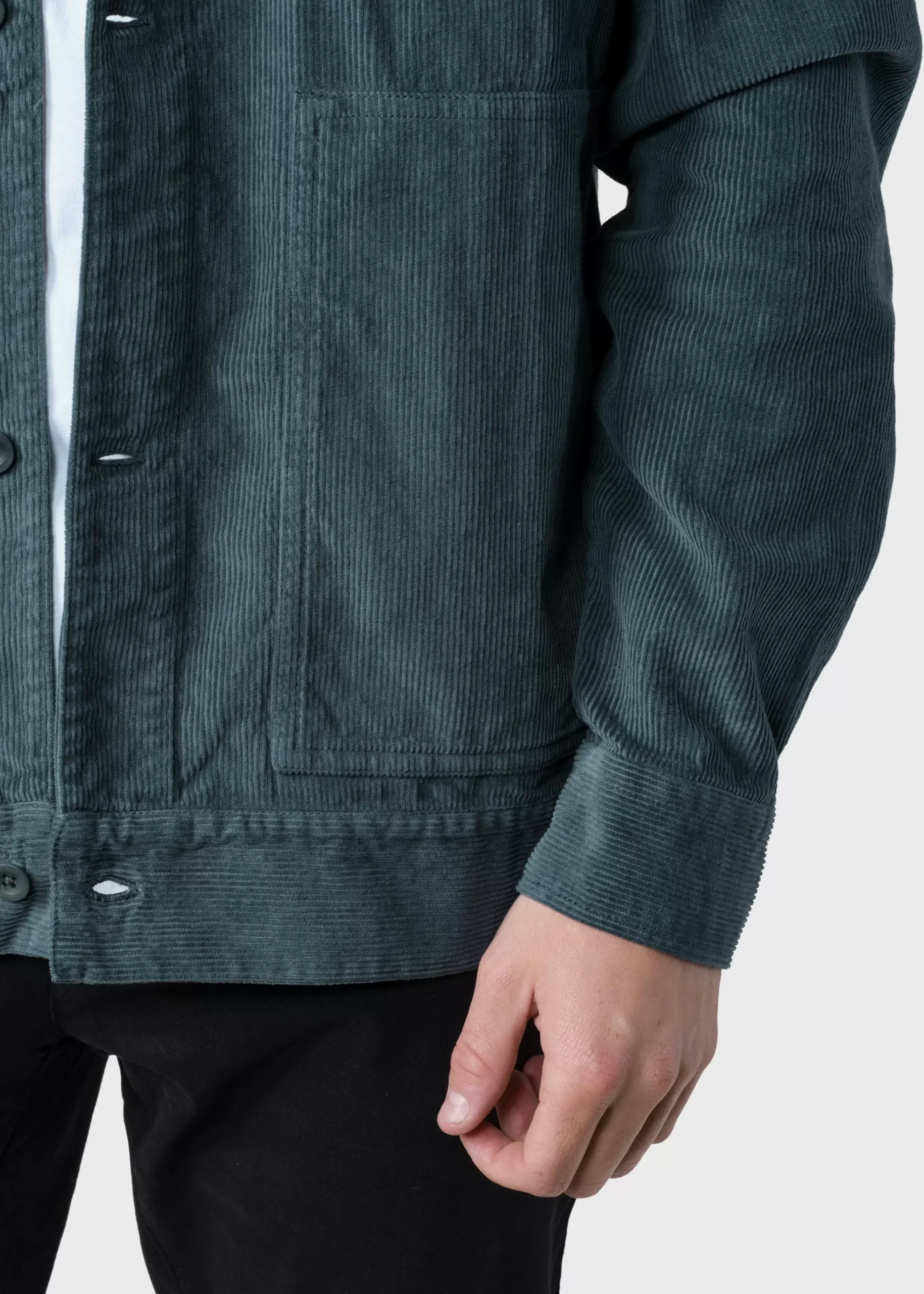 Klitmoller Collective Jacken-niklas-corduroy-overshirt - Moss Green Black