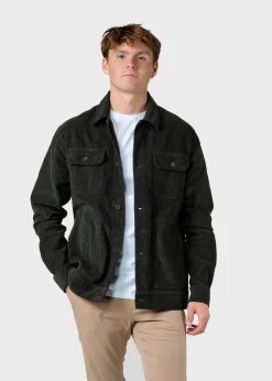 Klitmoller Collective Jacken-niklas-corduroy-overshirt - Olive Pastelgrey