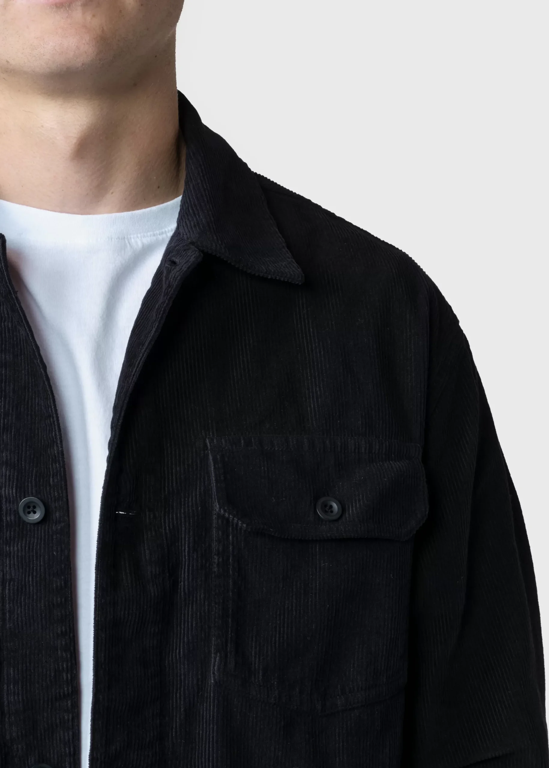 Klitmoller Collective Jacken-niklas-corduroy-overshirt - Black Navy/black