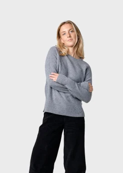 Klitmoller Collective Strick-Nina knit - Light grey Navy