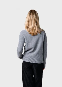 Klitmoller Collective Strick-Nina knit - Light grey Navy