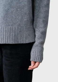 Klitmoller Collective Strick-Nina knit - Light grey Navy