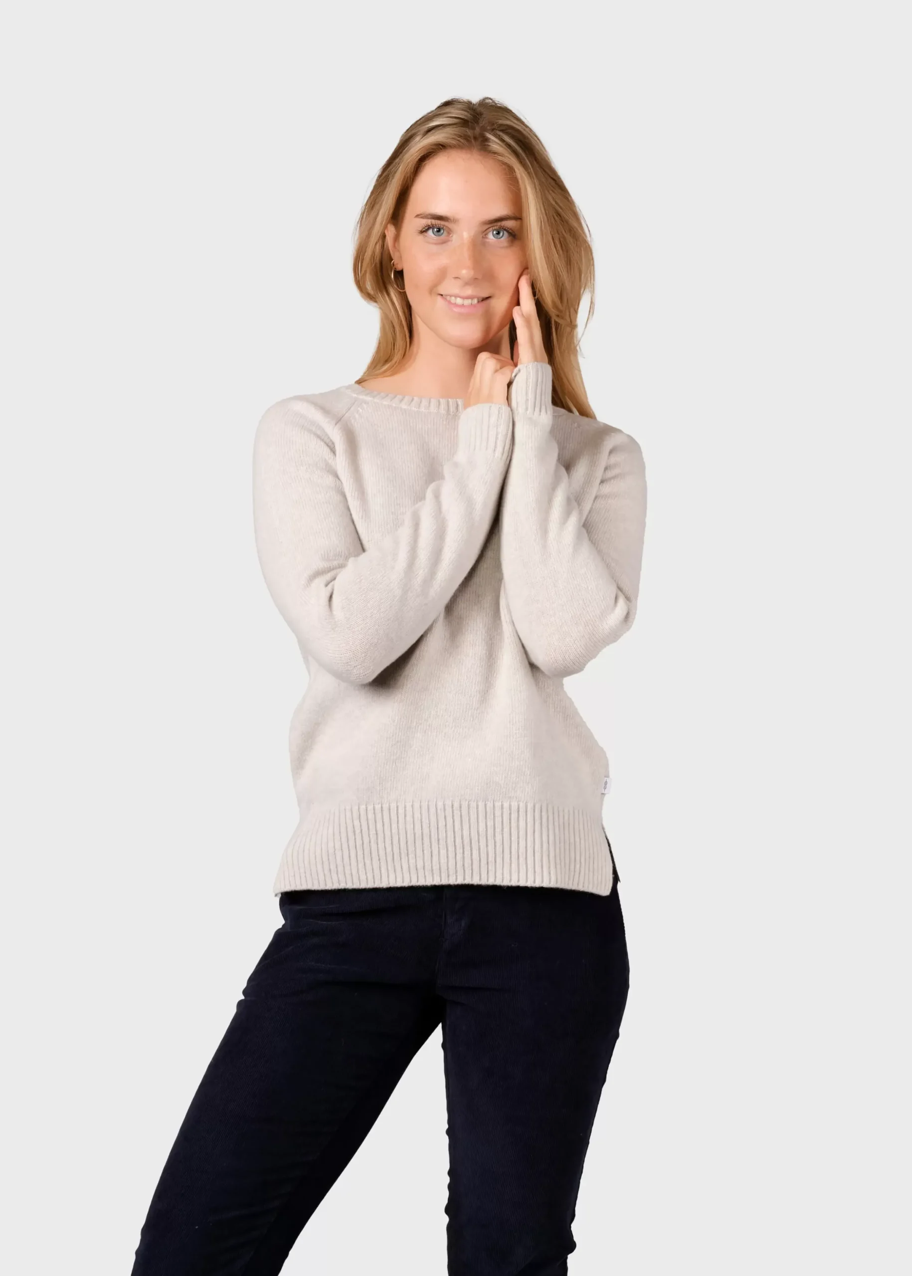 Klitmoller Collective Strick-Nina knit - Pastel grey Navy