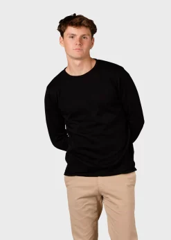 Klitmoller Collective Strick-Noah knit - Black Creammelange