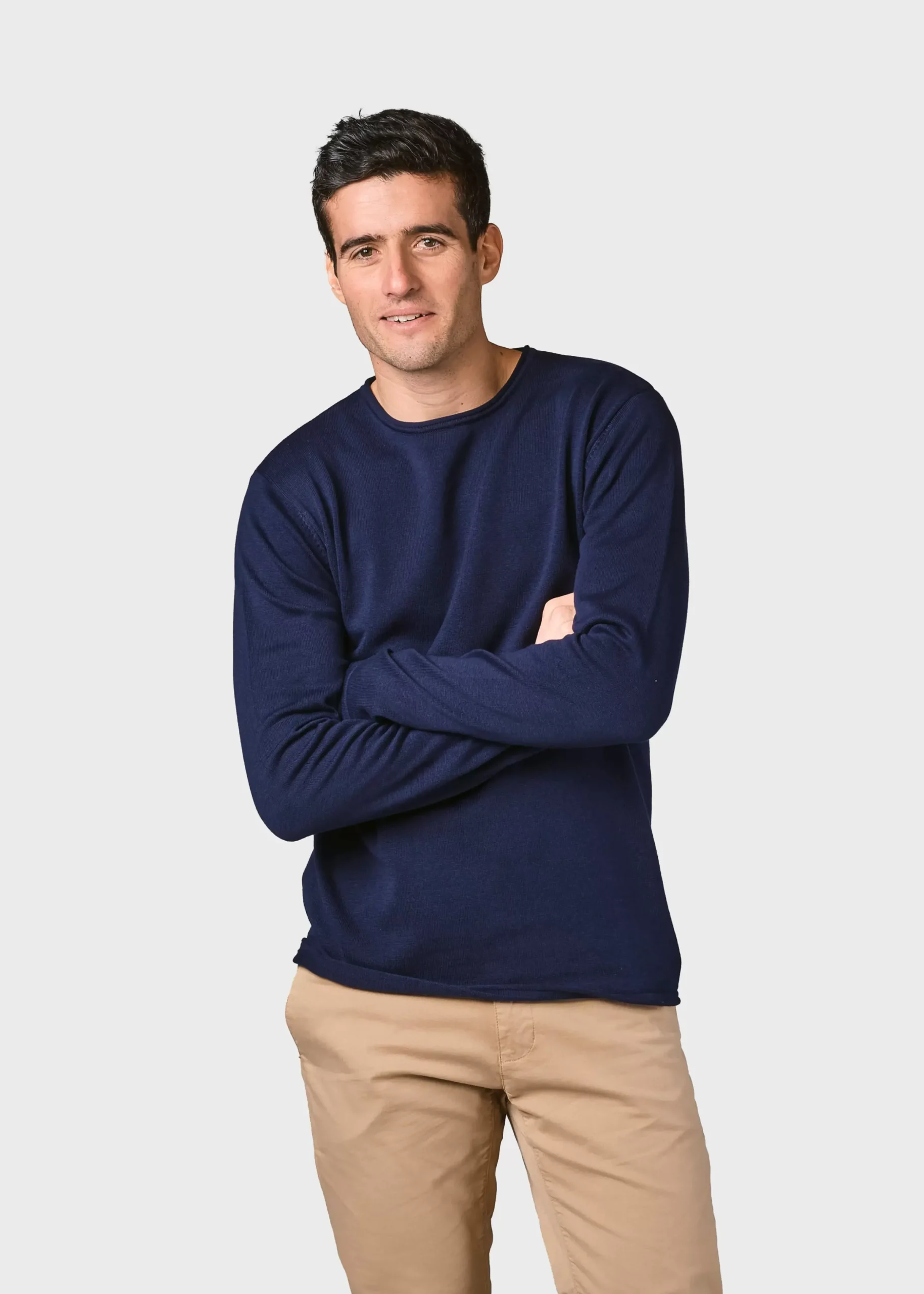 Klitmoller Collective Strick-Noah knit - Moss Green Creammelange