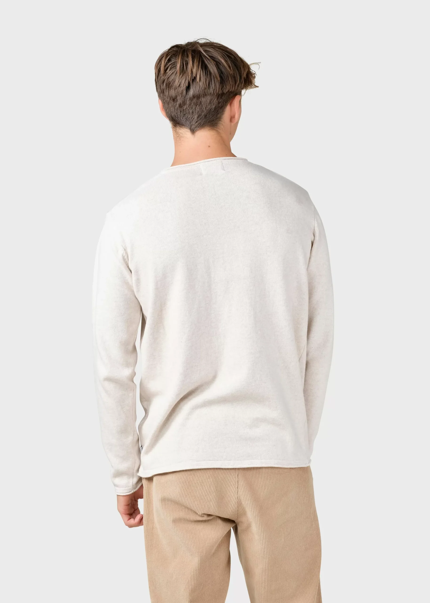 Klitmoller Collective Strick-Noah knit - Pastel grey Creammelange