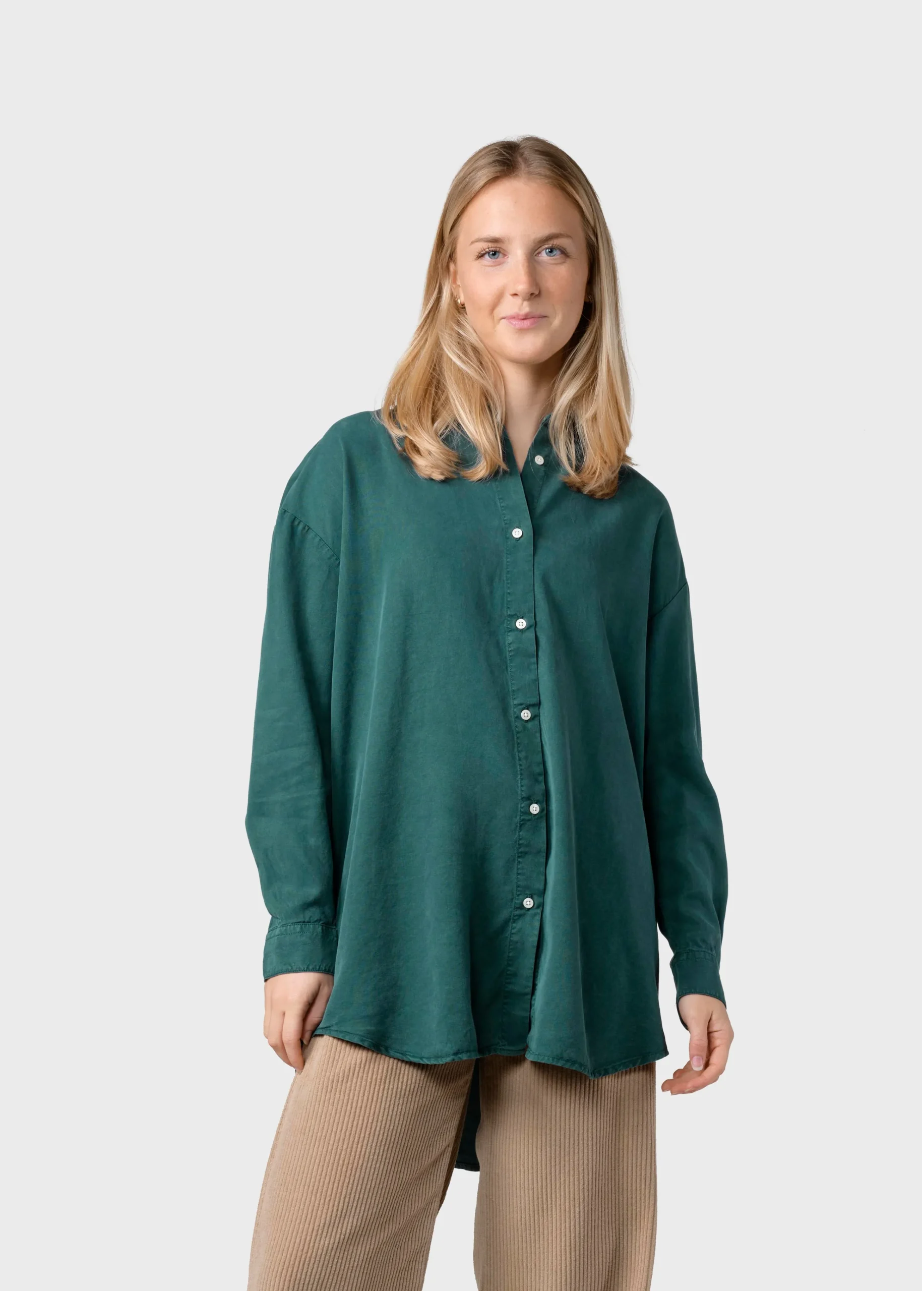 Klitmoller Collective Hemden-Ofelia lyocell shirt - Moss Green Lemonsorbet
