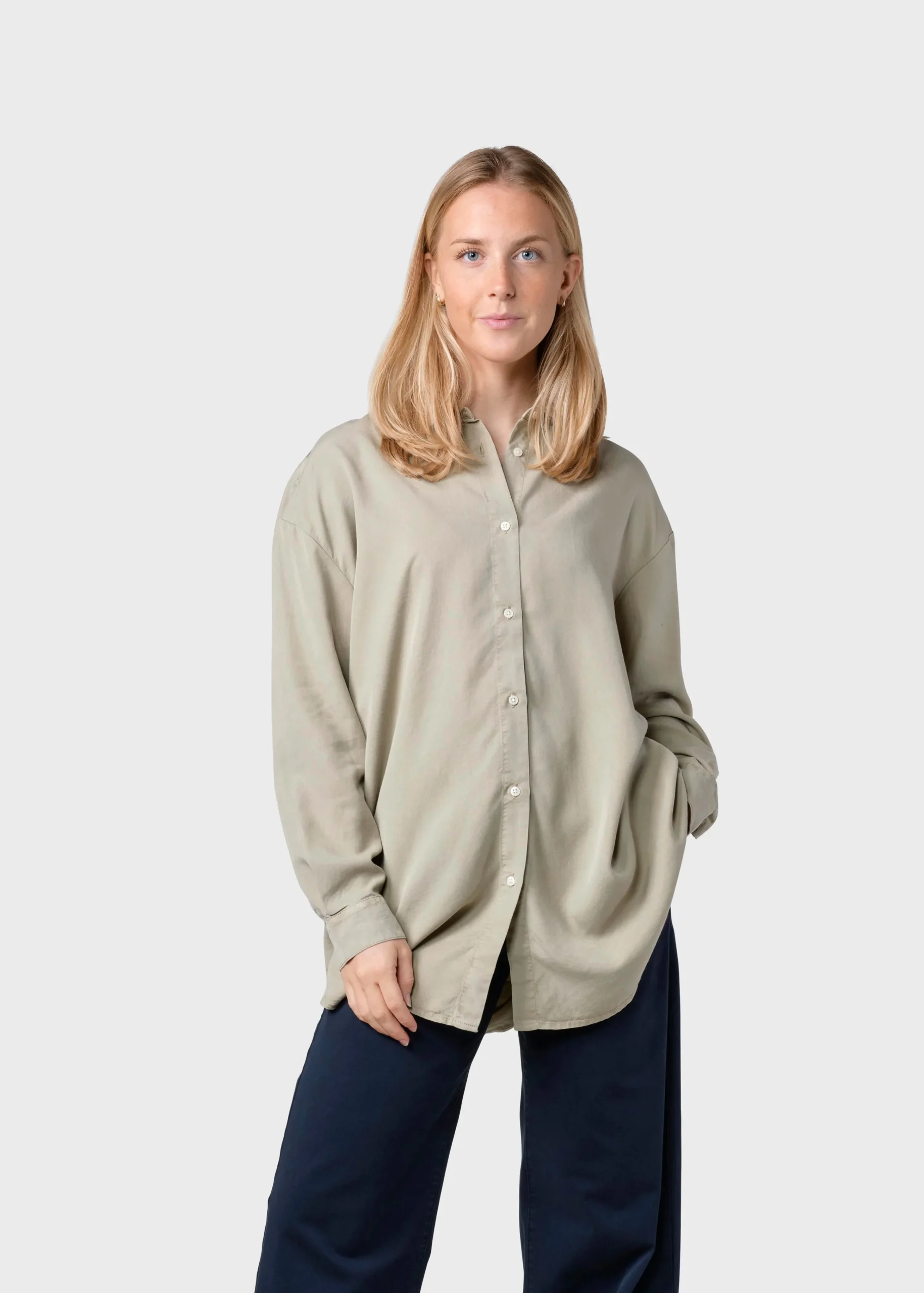Klitmoller Collective Hemden-Ofelia lyocell shirt - Sand Lemonsorbet