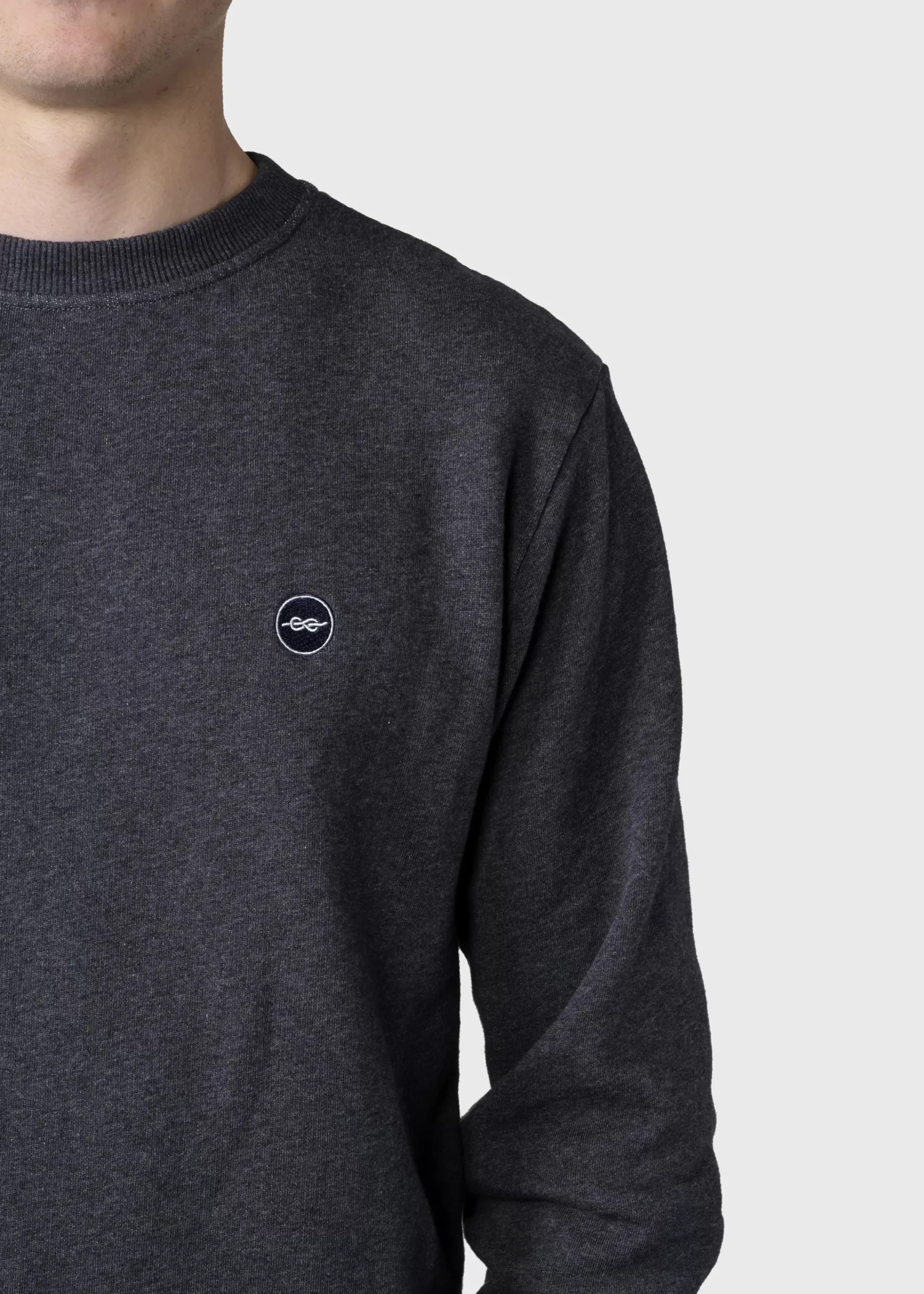 Klitmoller Collective Sweatshirts-Olaf crew - Anthracite melange Anthracitemelange