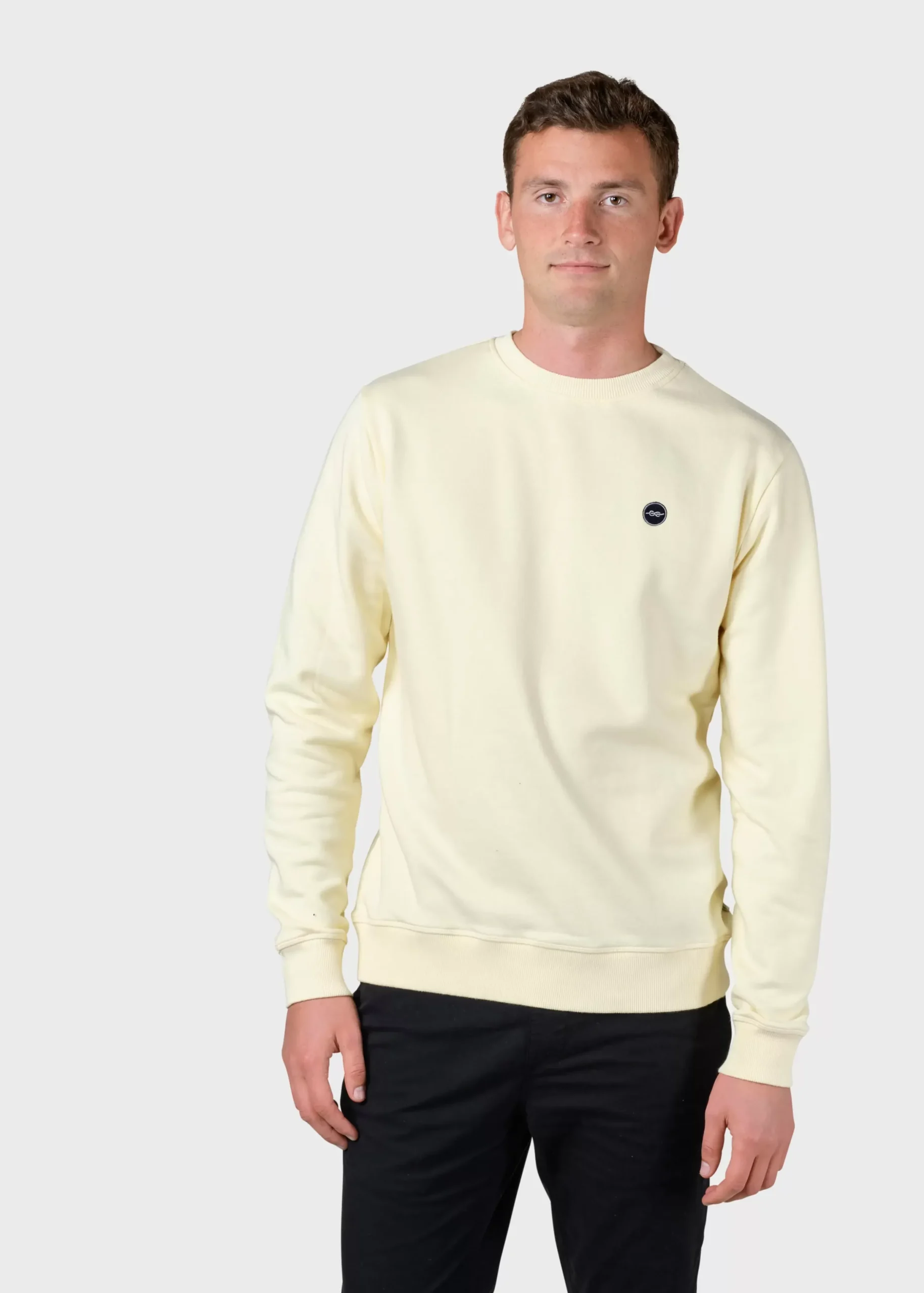 Klitmoller Collective Sweatshirts-Olaf crew - Lemon sorbet Anthracitemelange