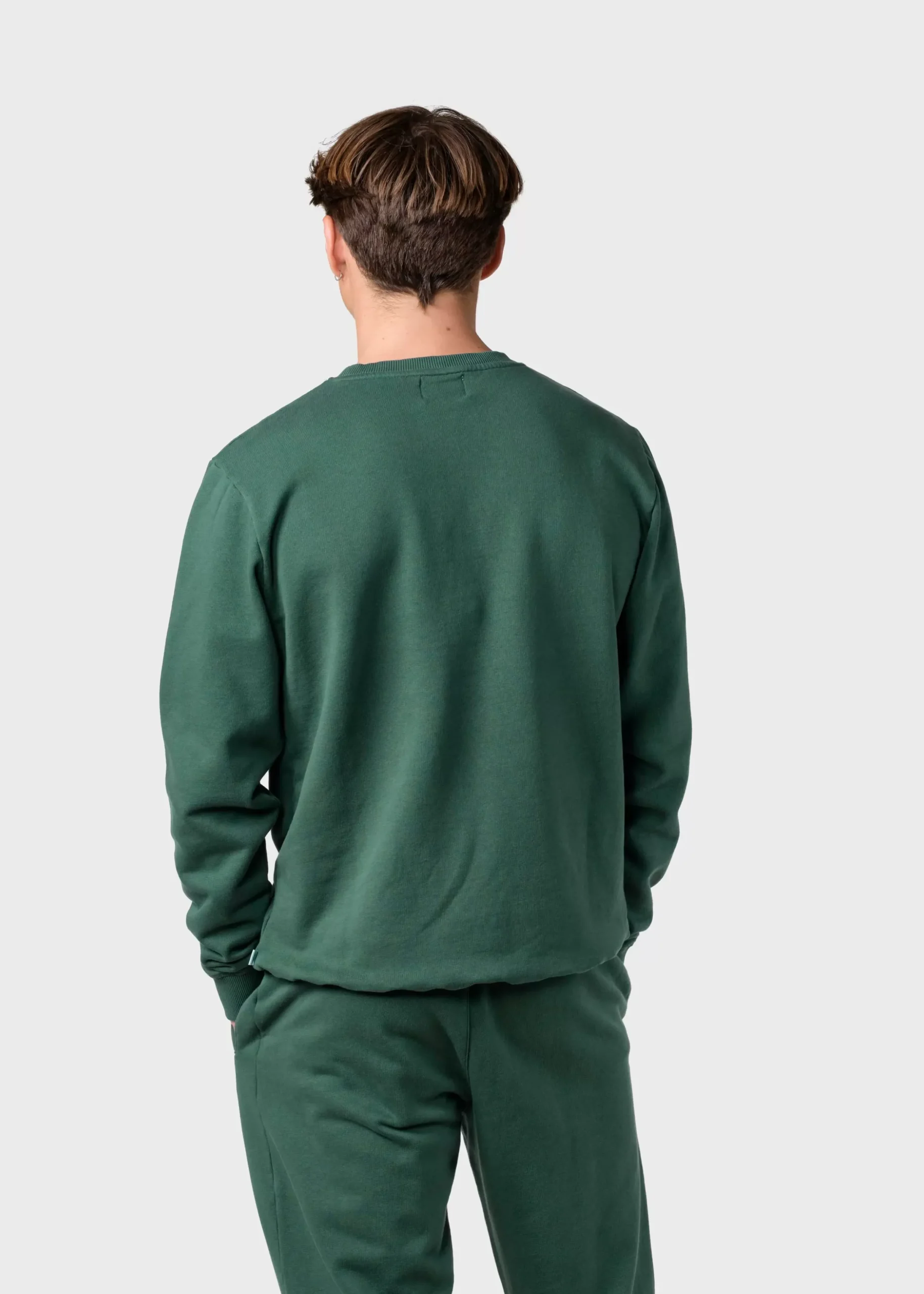 Klitmoller Collective Sweatshirts-Olaf crew - Moss Green Anthracitemelange