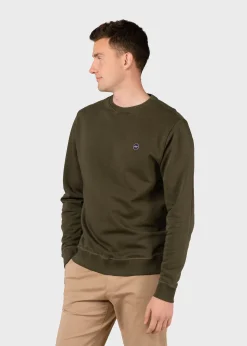 Klitmoller Collective Sweatshirts-Olaf crew - Olive Anthracitemelange