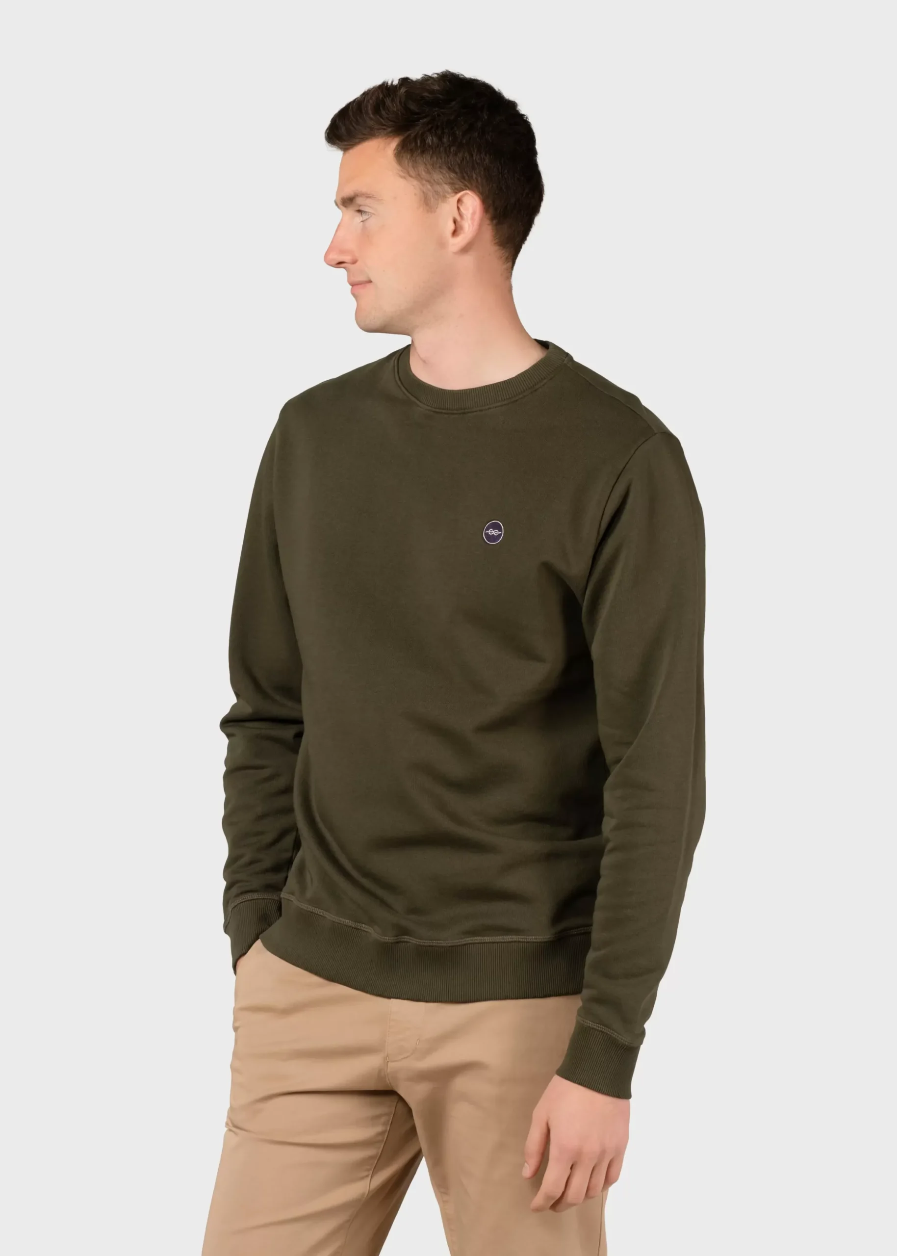 Klitmoller Collective Sweatshirts-Olaf crew - Olive Anthracitemelange