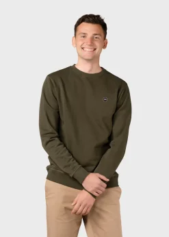 Klitmoller Collective Sweatshirts-Olaf crew - Olive Anthracitemelange