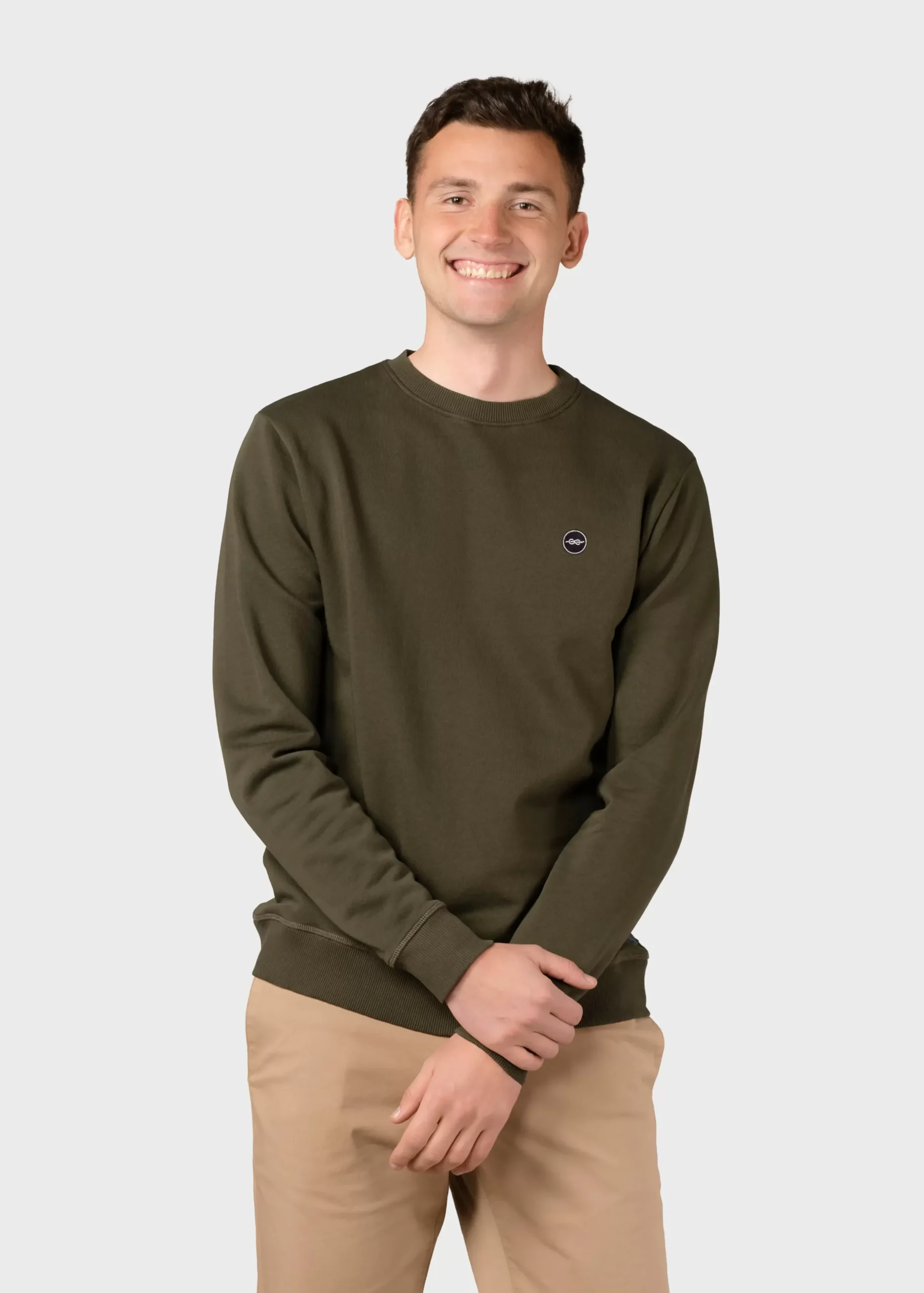 Klitmoller Collective Sweatshirts-Olaf crew - Olive Anthracitemelange