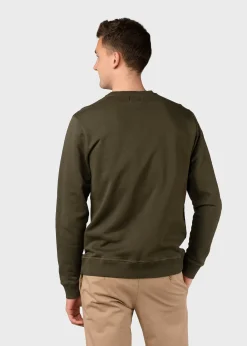 Klitmoller Collective Sweatshirts-Olaf crew - Olive Anthracitemelange