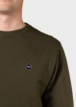 Klitmoller Collective Sweatshirts-Olaf crew - Olive Anthracitemelange