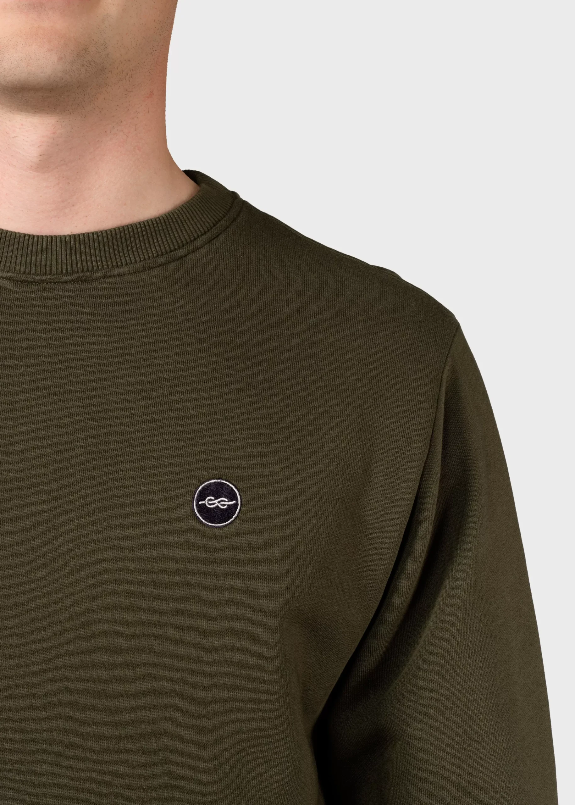 Klitmoller Collective Sweatshirts-Olaf crew - Olive Anthracitemelange