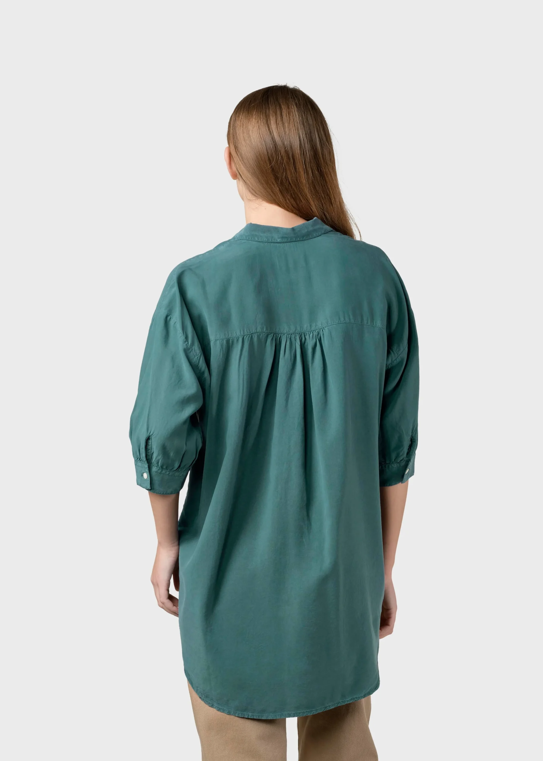 Klitmoller Collective Hemden-Oline shirt - Moss Green Skyblue