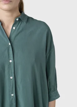 Klitmoller Collective Hemden-Oline shirt - Moss Green Skyblue